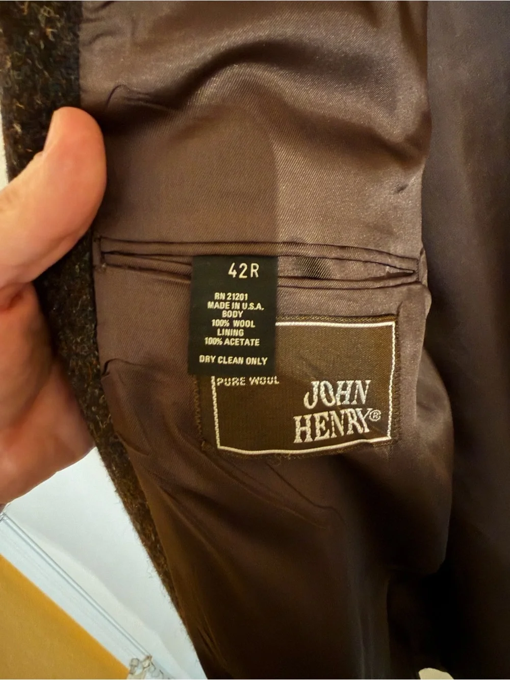 Versatile Men's Brown Tweed Blazer - Giorgio Armani
